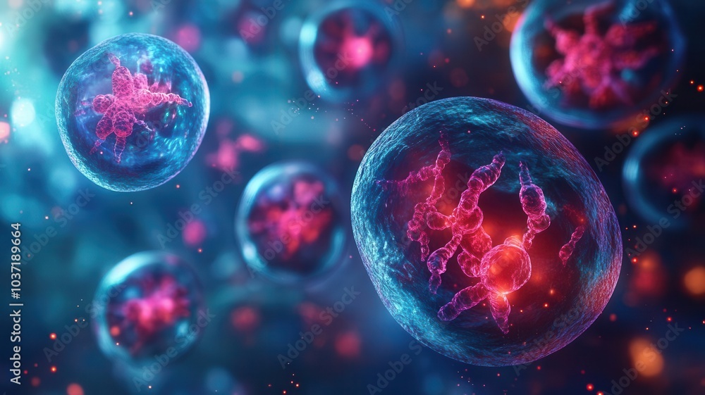 Holographic display of stem cells being manipulated for regeneration, biotechnology, future of regenerative medicine Holographic display of stem cells being manipulated for regeneration, biotechnology, future of regenerative medicine