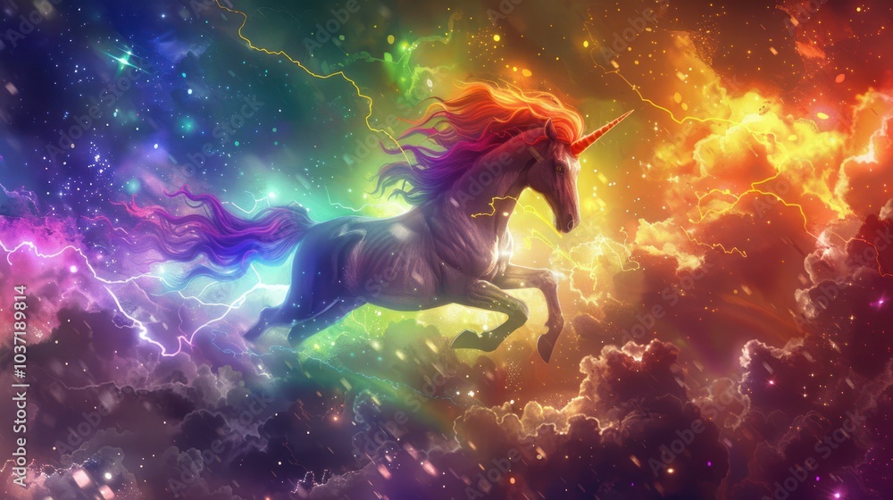 Rainbow Unicorn in the Cosmos Rainbow Unicorn in the Cosmos