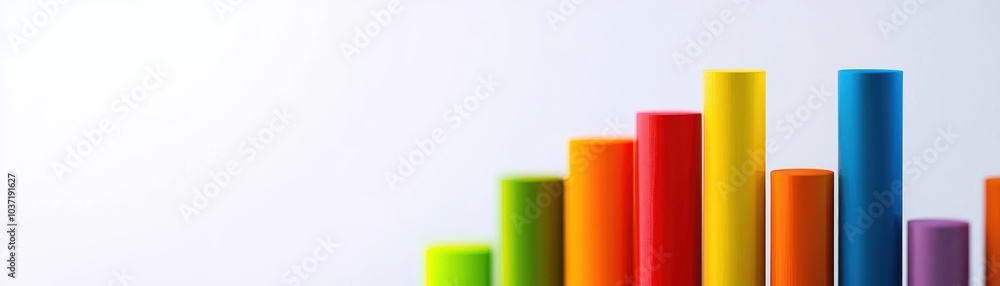 Colorful bar graph on a white background, representing data analysis, business growth, and statistical information visualization. Colorful bar graph on a white background, representing data analysis, business growth, and statistical information visualization.