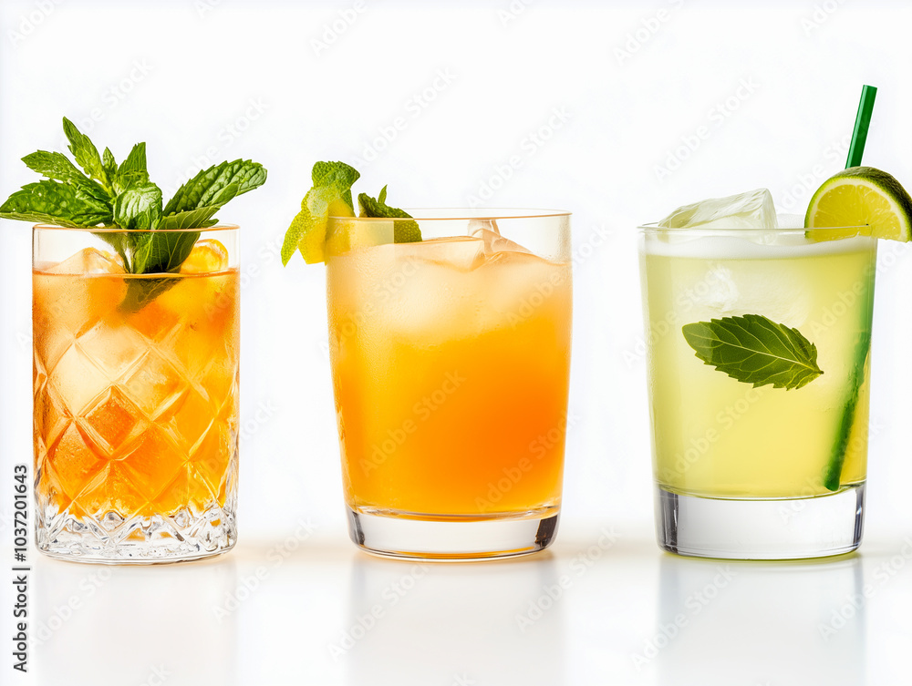 classic cocktails isolated on white classic cocktails isolated on white