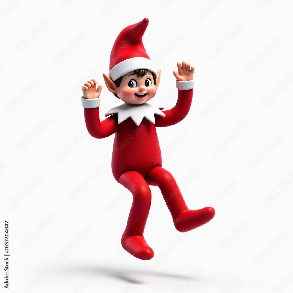 A realistic red toy elf Christmas tree ornament on a white background, featuring a smooth surface and sharp details, perfect for festive decor. A realistic red toy elf Christmas tree ornament on a white background, featuring a smooth surface and sharp details, perfect for festive decor.