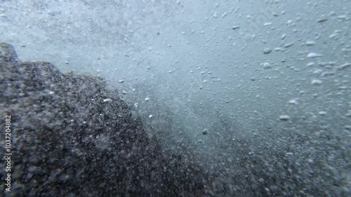 Underwater Ocean Waves Bubble in Palos Verdes Califonria USA photo