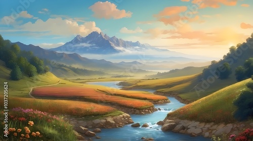 landscape with lake