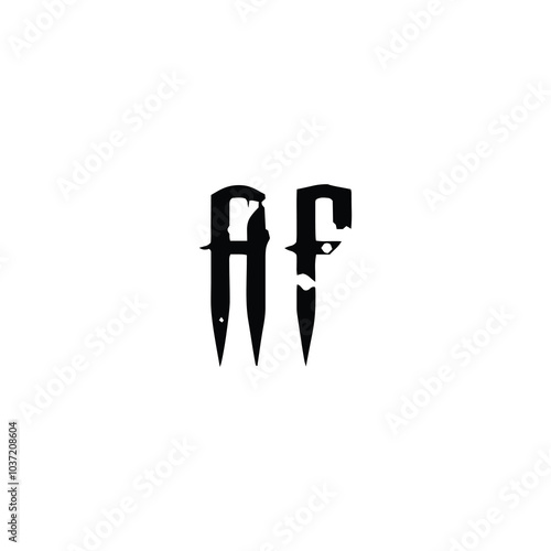 AF monogram logo design letter text name symbol monochrome logotype alphabet character simple logo