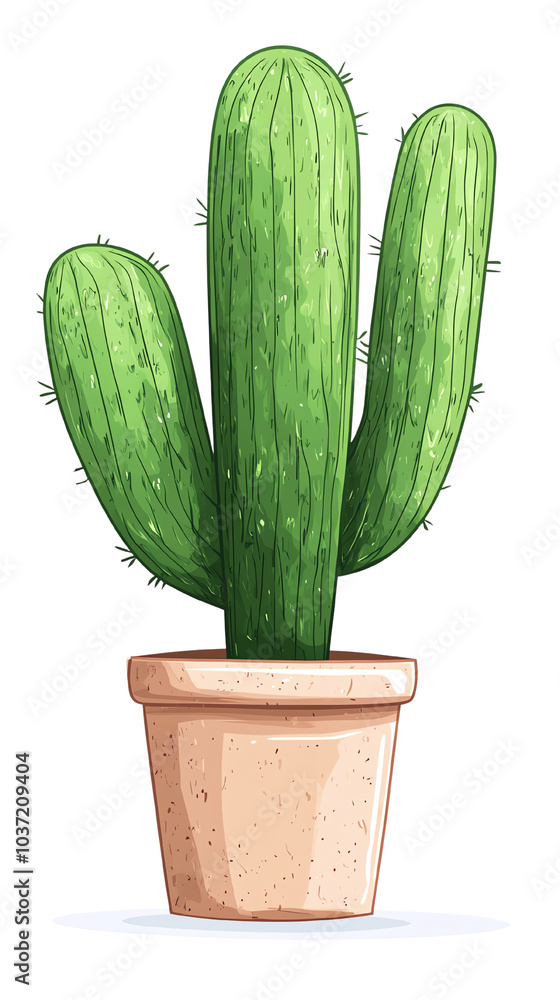Cactus in a terracotta pot, white isolated background, transparent background Cactus in a terracotta pot, white isolated background, transparent background