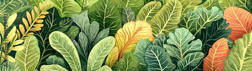 A vibrant collection of various leaves showcasing a range of colors and textures, perfect for nature-themed projects.