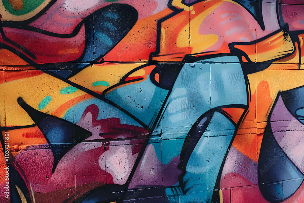 vibrant graffiti art on urban backdrop vibrant graffiti art on urban backdrop