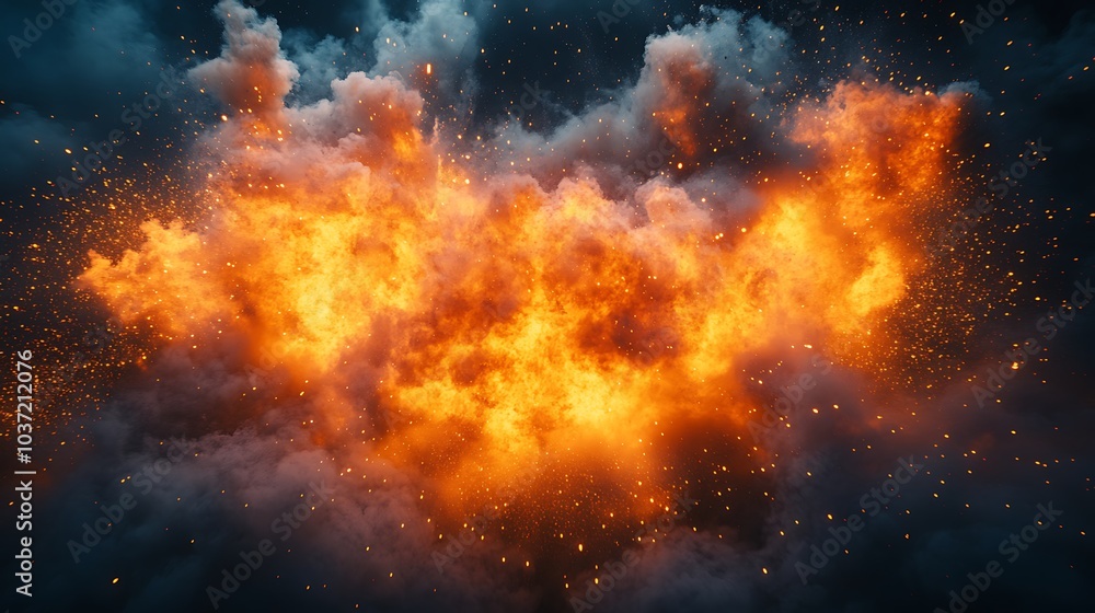 Naklejka premium fire in the night