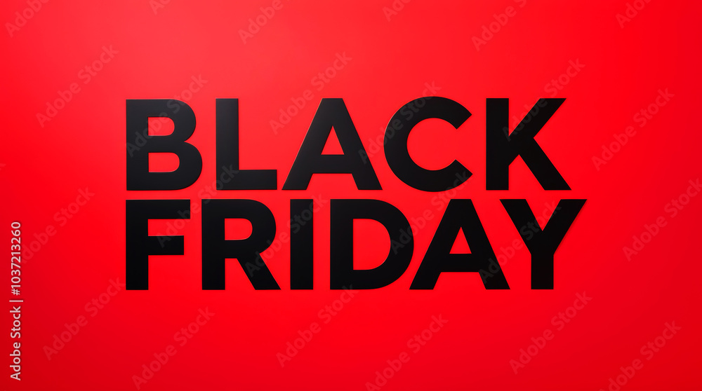 Bold Black Friday Text on Red Background for Promotions Bold Black Friday Text on Red Background for Promotions