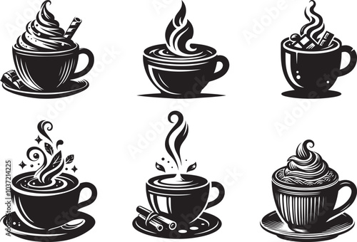 Hot chocolate cup vector illustration