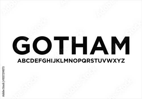 Gotham font for logo and headline. Isolated vector typeset