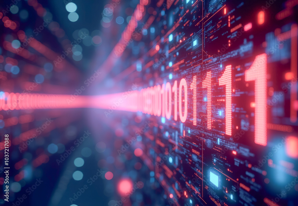 abstract background digital binary code in perspective abstract background digital binary code in perspective
