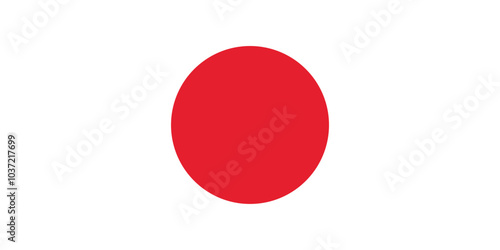 Flag of Japan. An illustration of the Japan flag. A rectangular flag. Standard size flag icon.
