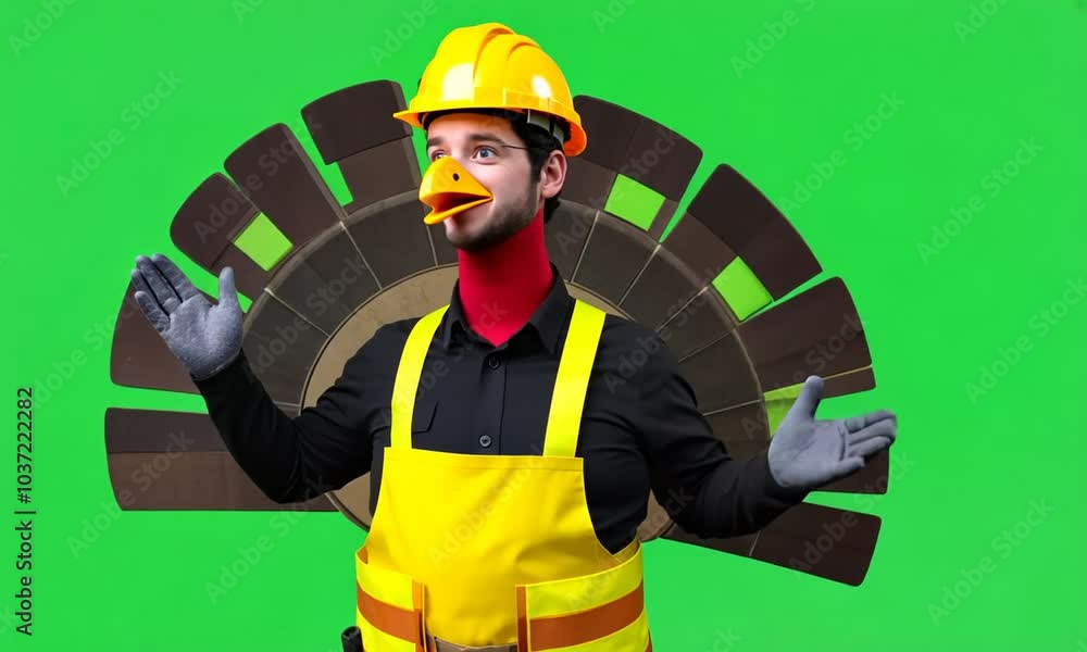Cartoon turkey as a construction worker. Cartoon turkey as a construction worker.