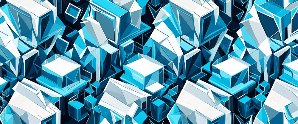 Isometric Cubic Design of Abstract City with Buildings and Blocks Isometric Cubic Design of Abstract City with Buildings and Blocks