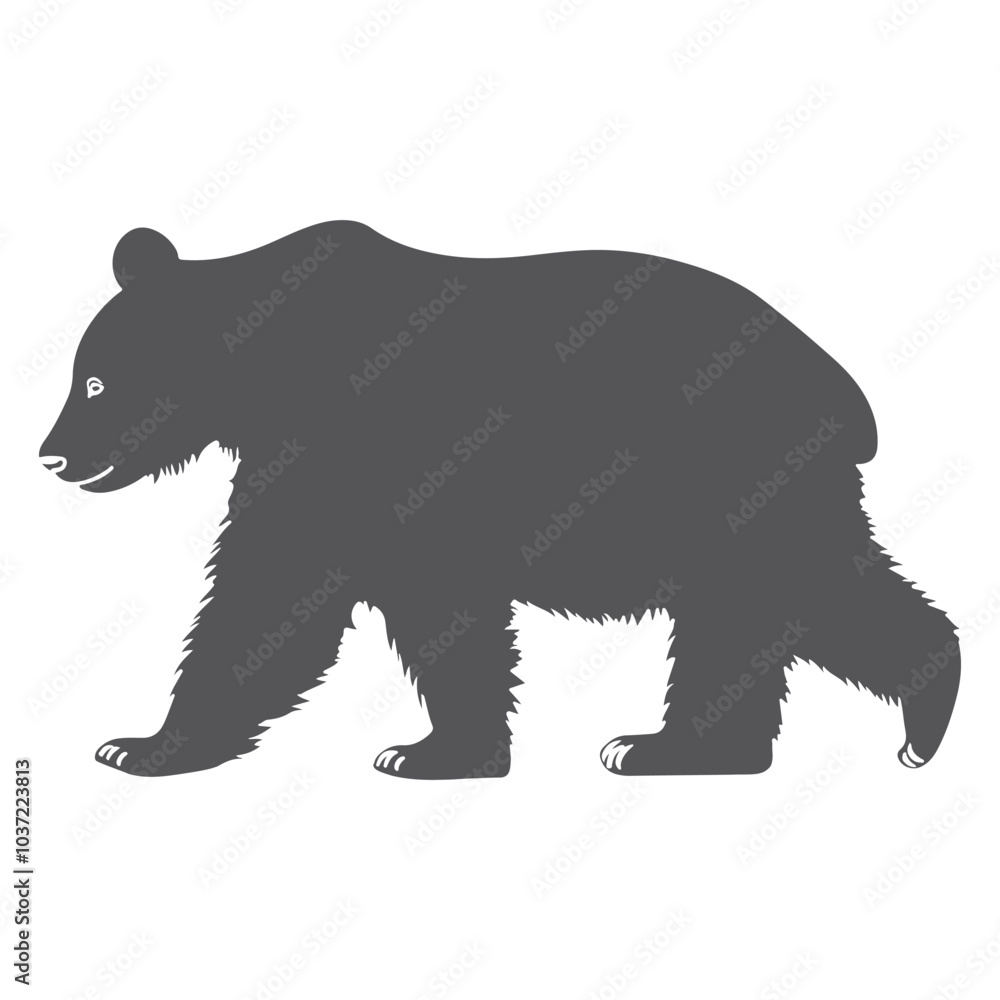 Fototapeta premium Panda Silhouette. Minimalist panda flat vector