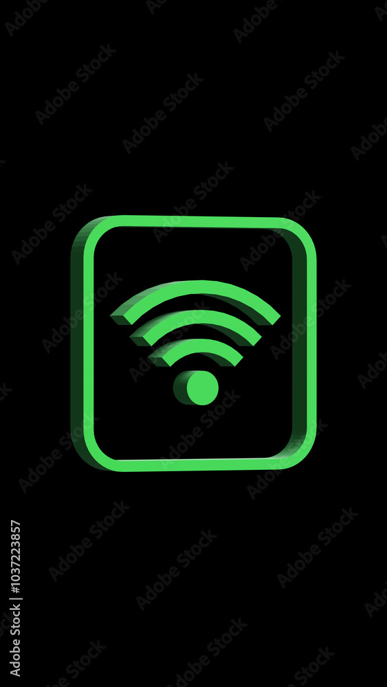 green wi fi icon on black green wi fi icon on black