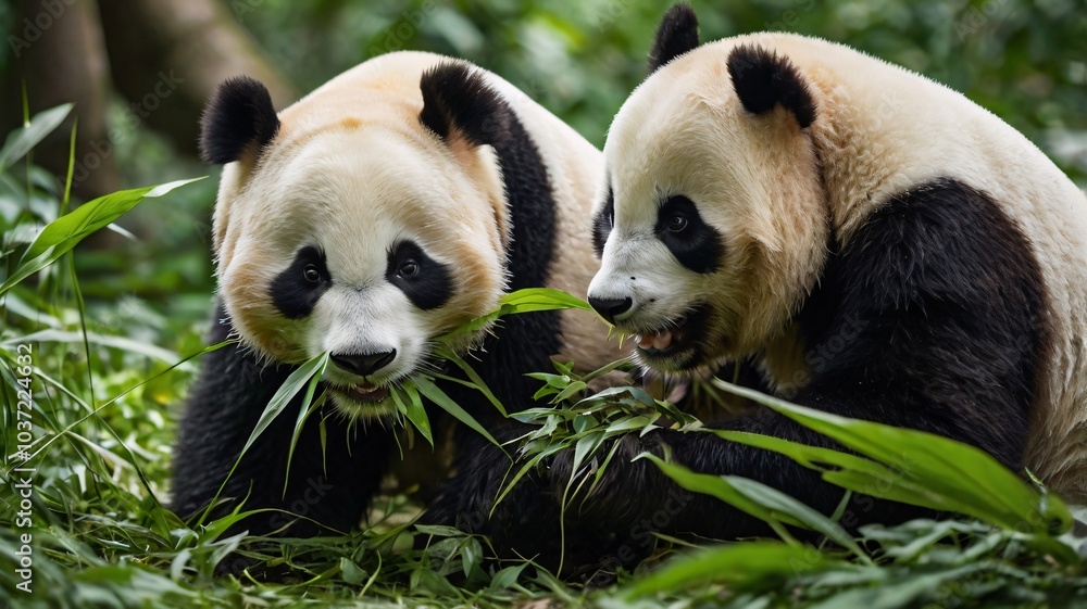 Obraz premium Panda Banner Template