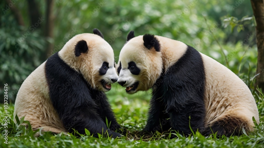 Obraz premium Panda Banner Template