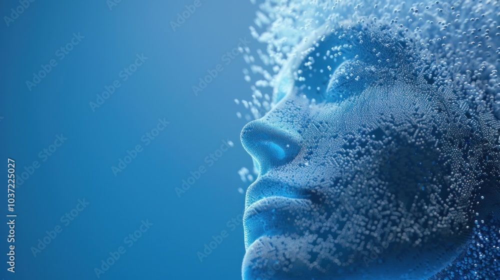 Digital Face Composed of Particles Digital Face Composed of Particles