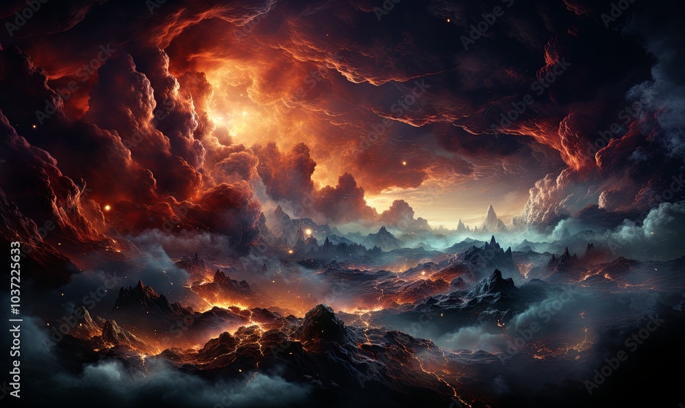 Cloud-filled Sky Painting Cloud-filled Sky Painting