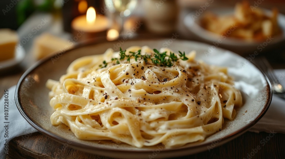 Creamy pasta with truffle sauce. Creamy pasta with truffle sauce.