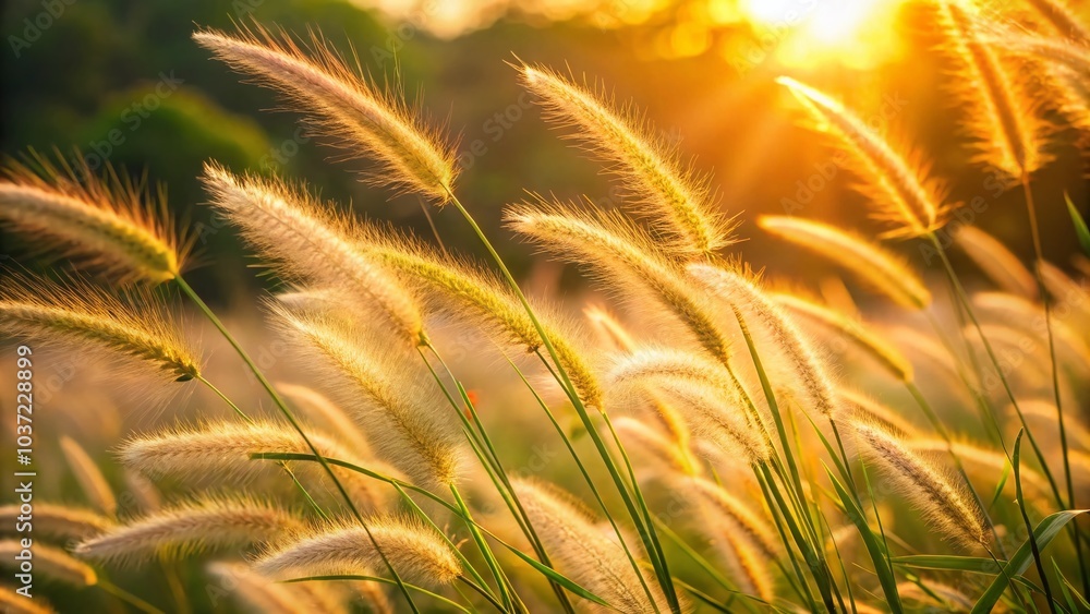 Foxtail Grass Plant Swaying in the Wind - Nature Documentary Photography for Tranquil Landscapes Foxtail Grass Plant Swaying in the Wind - Nature Documentary Photography for Tranquil Landscapes