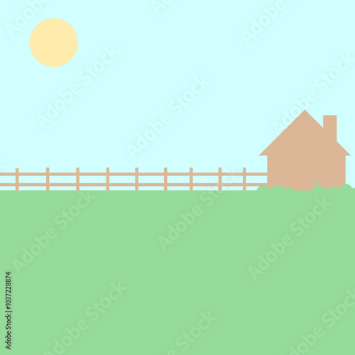 house and fence Background Landscape