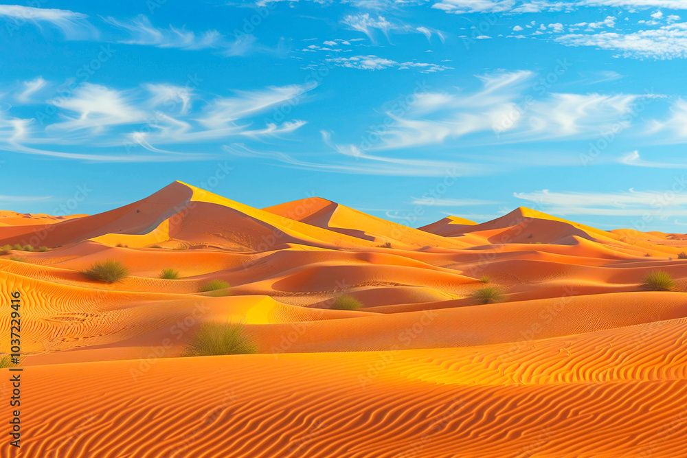 Sand dunes in the Sahara Desert Sand dunes in the Sahara Desert