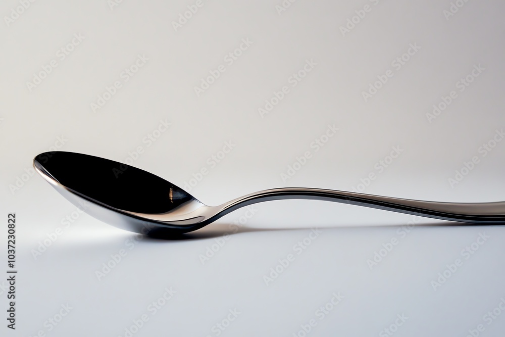 Cuillère moderne et élégante sur fond blanc Cuillère moderne et élégante sur fond blanc
