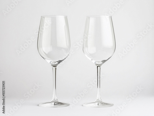 pair of moving wine glasses over a white background 