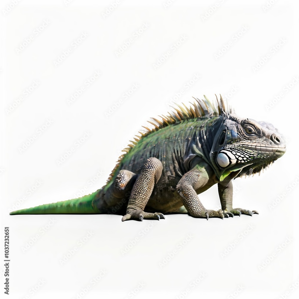 Obraz premium green iguana transparent background