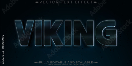 Editable text effect viking, 3d nordic and scandinavian font style