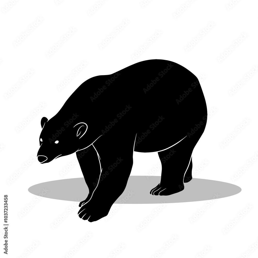 Obraz premium Bear silhouette illustration Design Bear silhouette icon