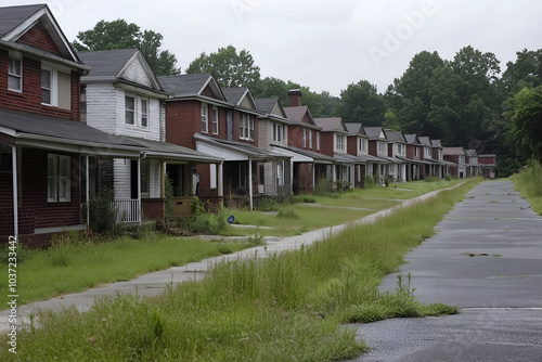 Foreclosed Homes, Economic Crisis, Vacant Properties, Financial Impact Concept