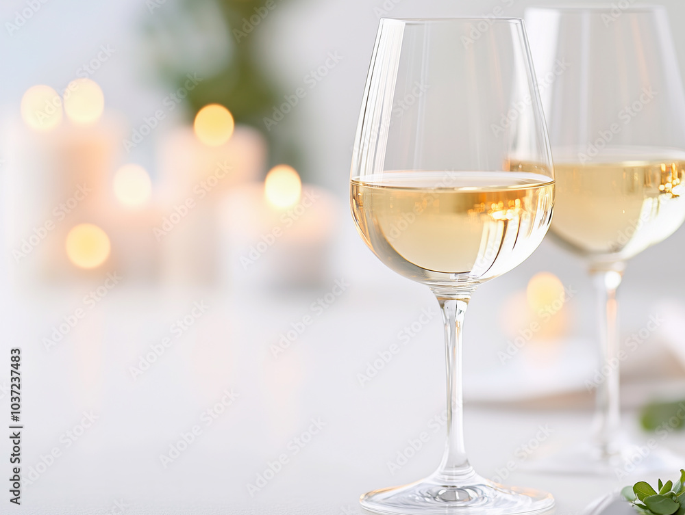 Romantic Wine Glass with Candles Romantic Wine Glass with Candles