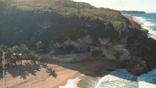 Guajataca Tunnel Next to the Beach in Puerto Rico.