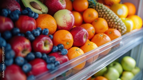 Fresh Fruits in Refrigerator