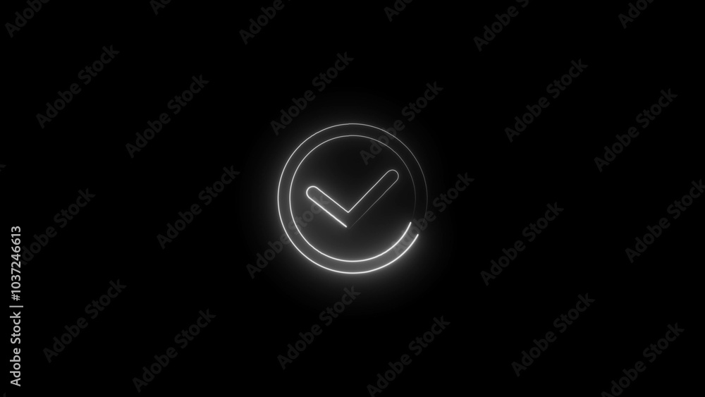 Image of a choice neon lamp made of neon lamps on a background in the form of a dark brick wall.4k.