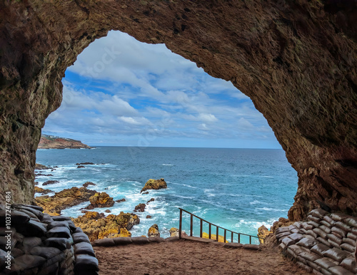 Point of human origins Mossel Bay, view of the coast of the sea