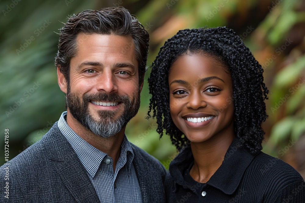 Portrait of a Happy Smiling Multiracial Couple: Celebrating Diversity, Tolerance, and Love Portrait of a Happy Smiling Multiracial Couple: Celebrating Diversity, Tolerance, and Love