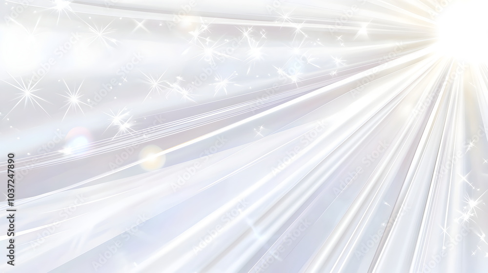 A bright white background with rays of light and sparkles, suitable for summer or sunshine themes. Vector illustration. The white sun shines brightly in the center of the frame, surrounded by sparklin A bright white background with rays of light and sparkles, suitable for summer or sunshine themes. Vector illustration. The white sun shines brightly in the center of the frame, surrounded by sparklin