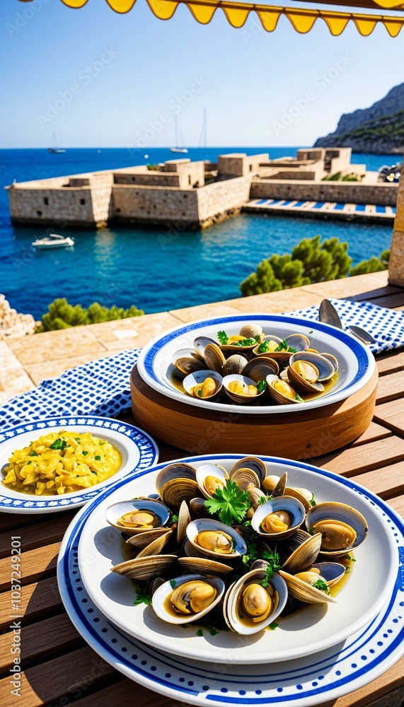 Obraz premium Clams a la Marinera on a Terrace