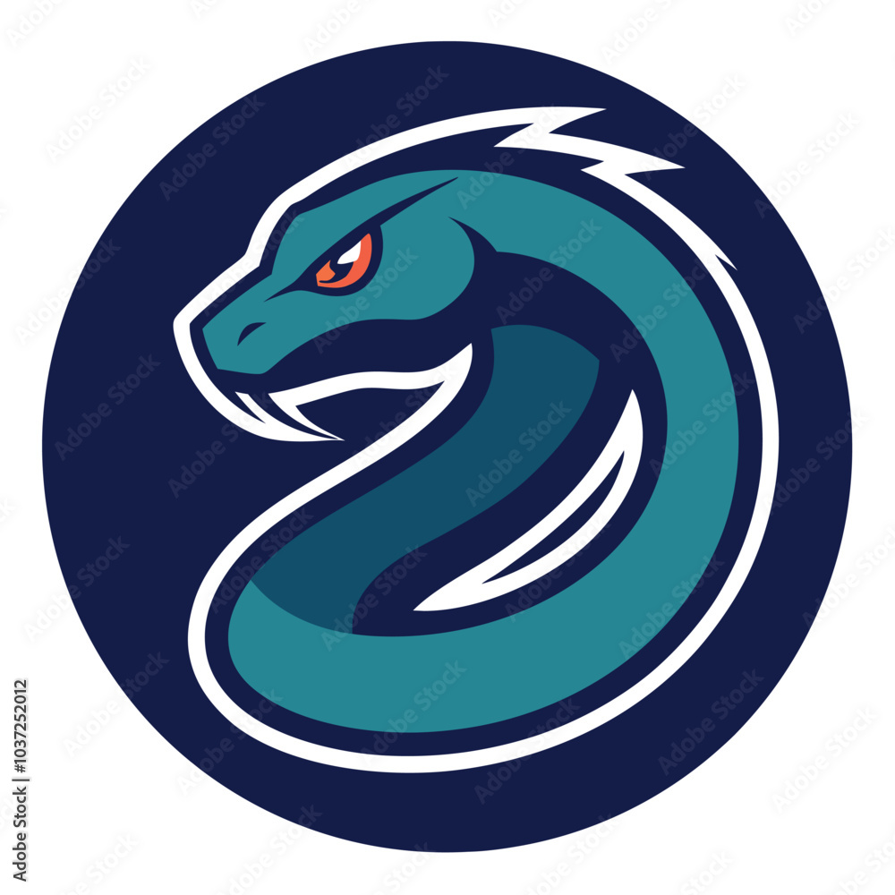 Naklejka premium Circular Snake Mascot Vector Logo.