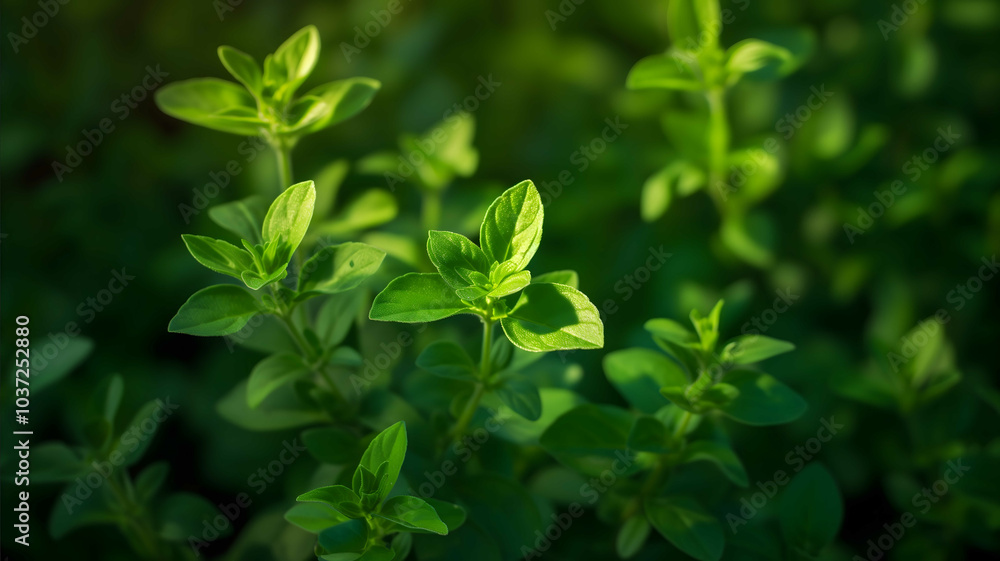 organic thyme growing in a pot on a dark background. selective focus, closeup organic thyme growing in a pot on a dark background. selective focus, closeup