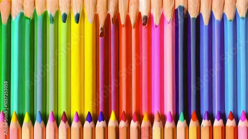  Vibrant Rainbow of Colored Pencils A Creative Display of Artistry 4K