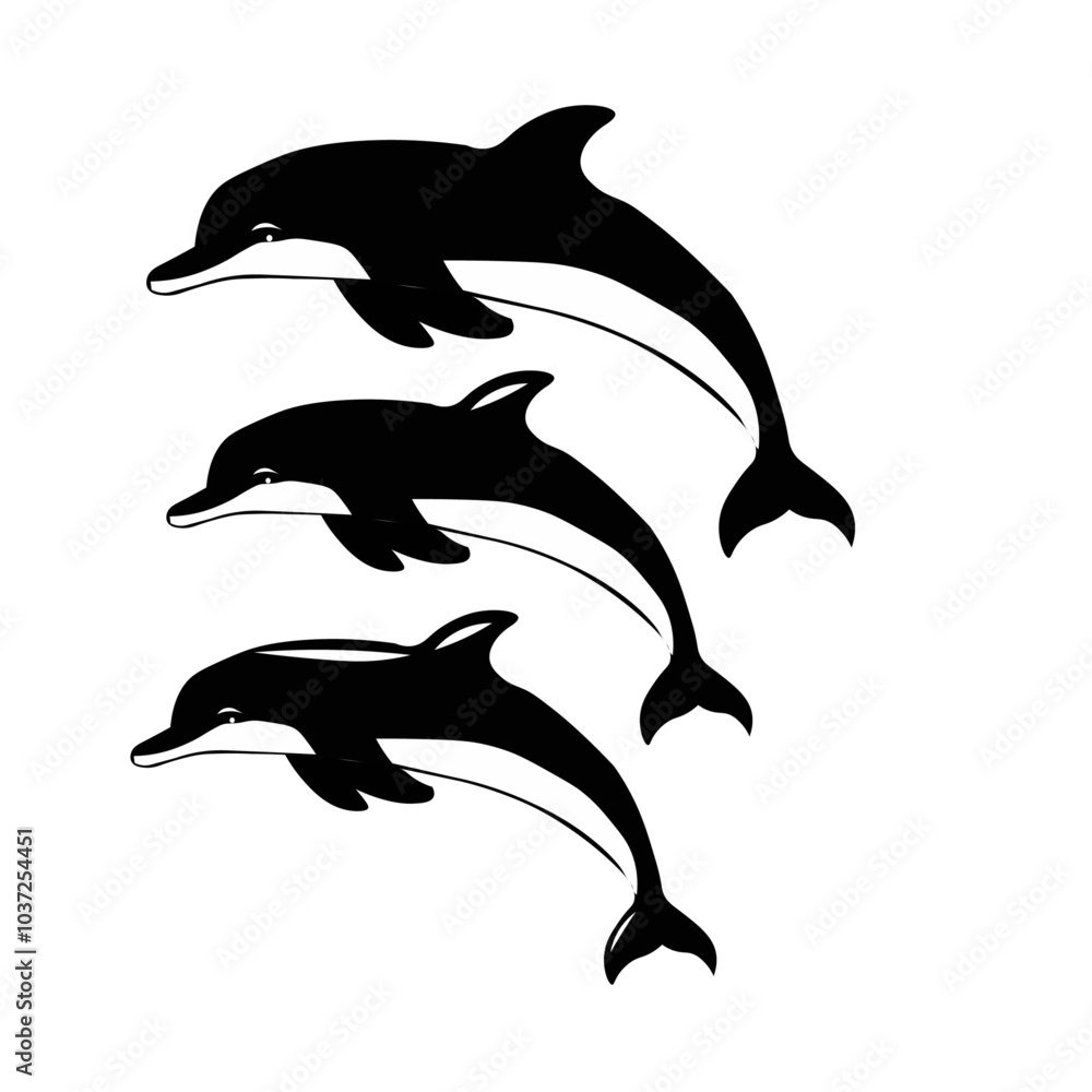 Obraz premium Dolphin Family Leap.