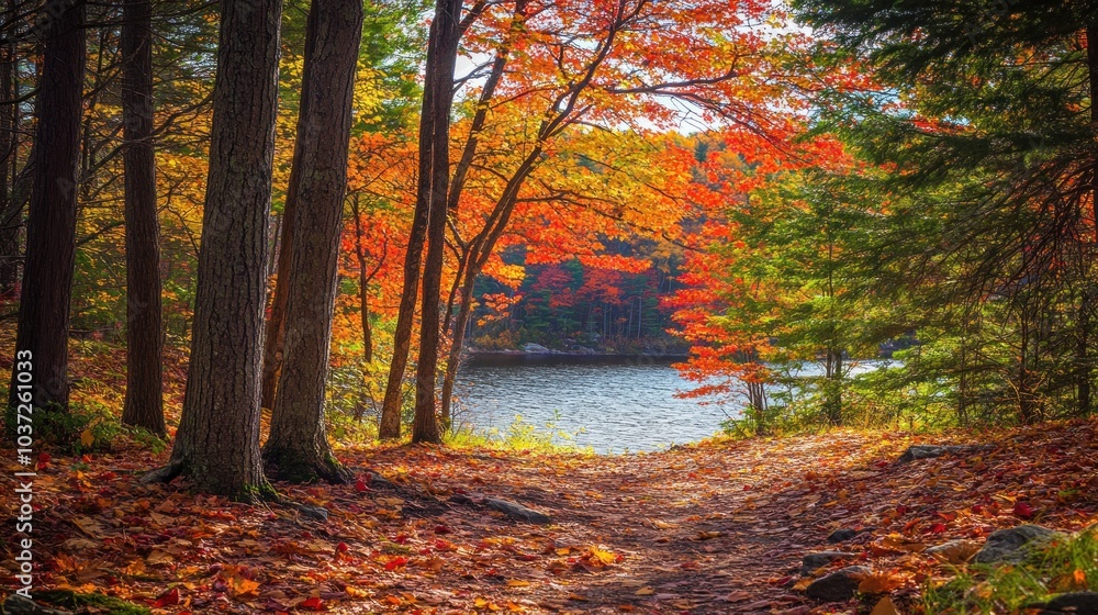 Naklejka premium Autumnal Forest Path