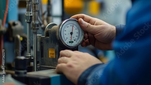 Engineer or laboratory technician points to instrument calibration, the accuracy of measurement error remains within the standards specified by ISO/IEC 17025 laboratory management certification