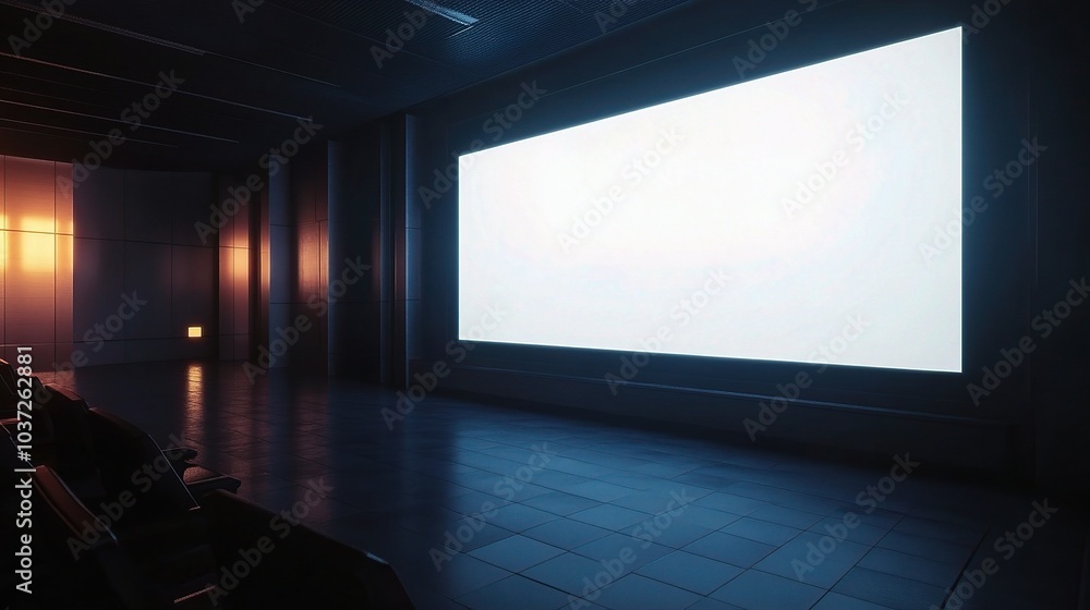 Empty Cinema Screen with Modern Design Empty Cinema Screen with Modern Design